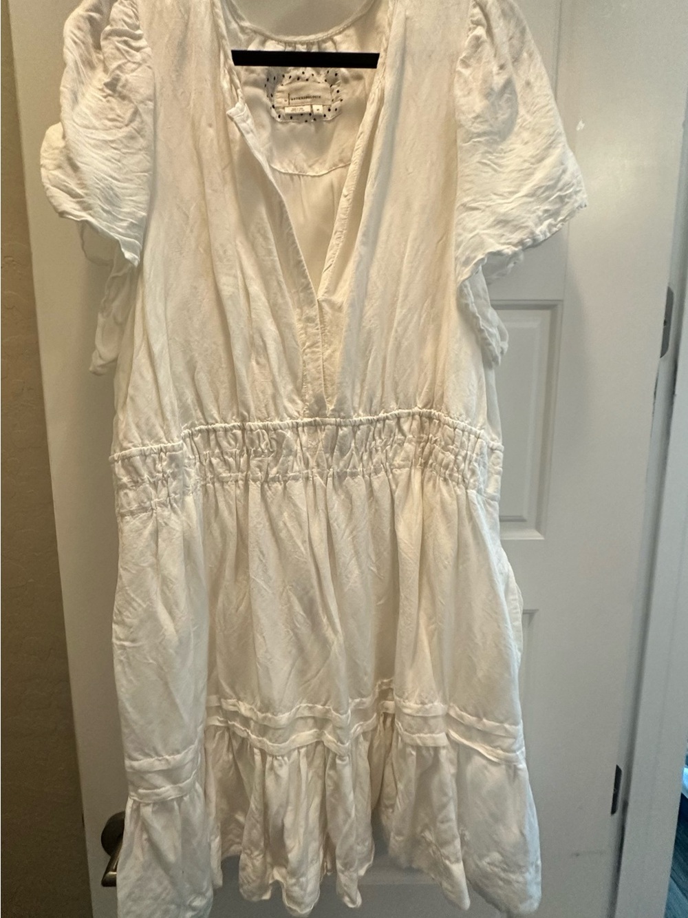Anthropologie white somerset dress